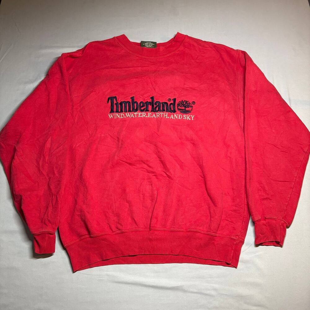 Vintage red timberland crewneck sweatshirt